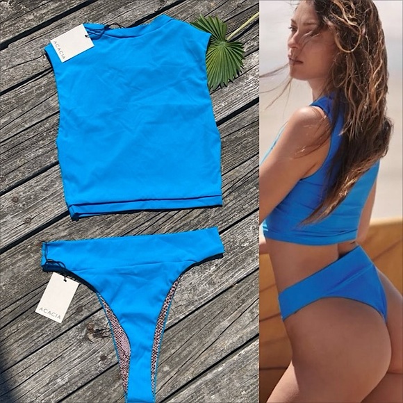 Free People Set - ACACIA Rocky’s Ribbed Costa Bikini Top & Mateo Bottom M/L - Picture 8 of 16